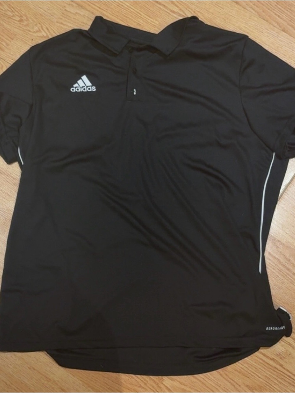 adidas Black Men’s Performance Polo with White Logo